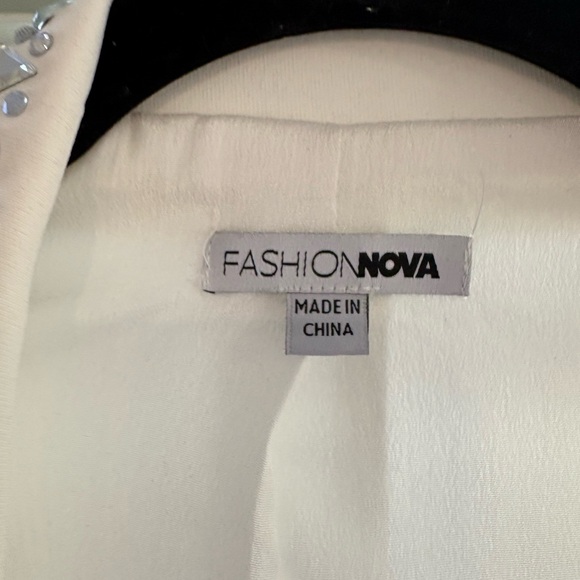 Fashion Nova White Pantsuit w/ Silver (crushed mirror look) XL - Picture 11 of 14